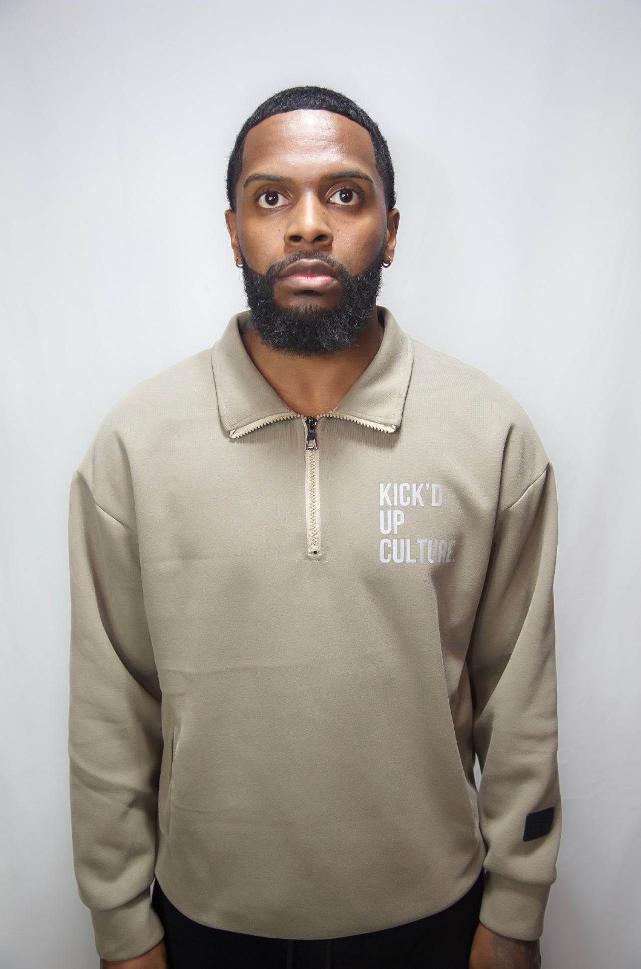 Reflective Quarter Zip - Stone