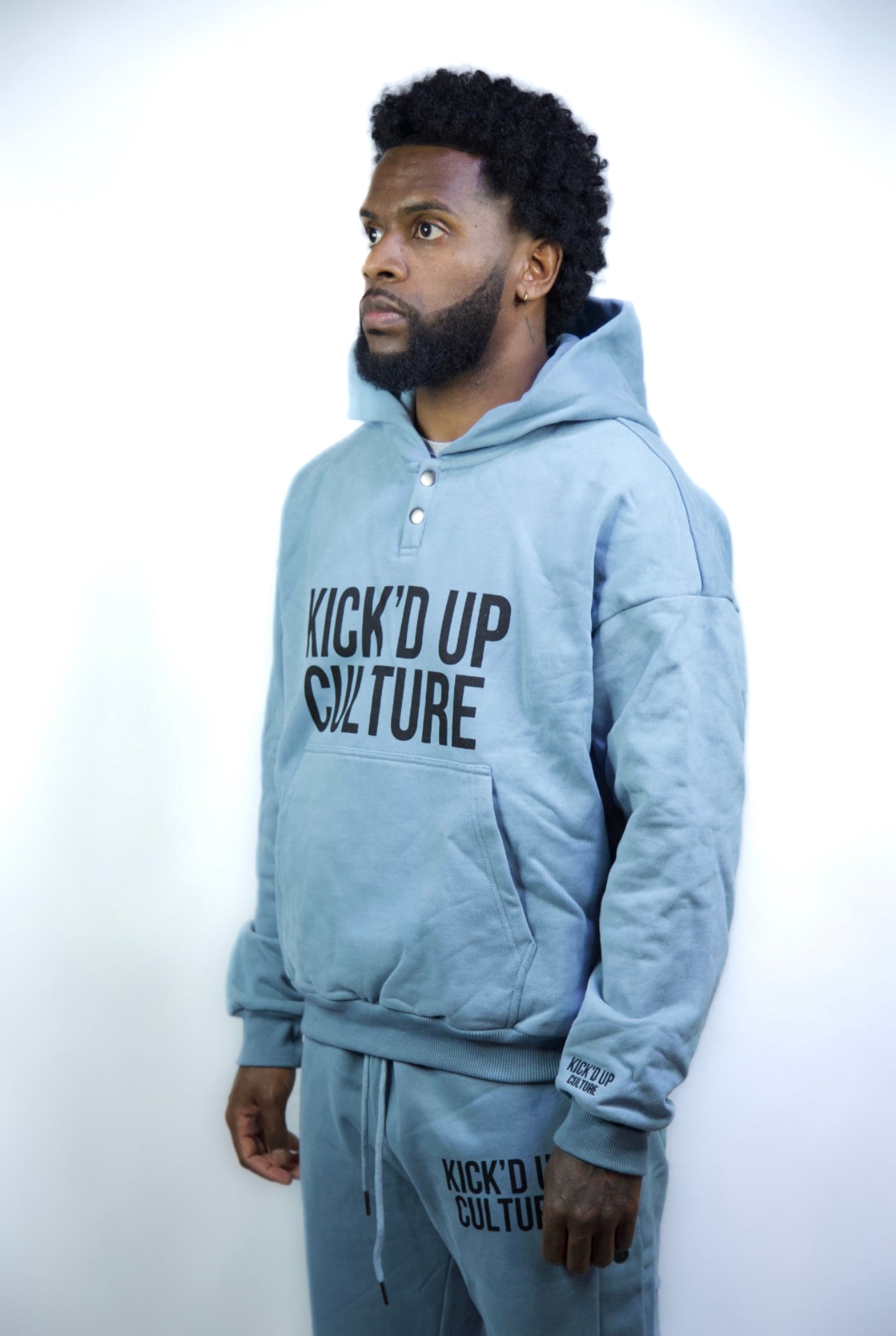 Button Hoodie - Teal