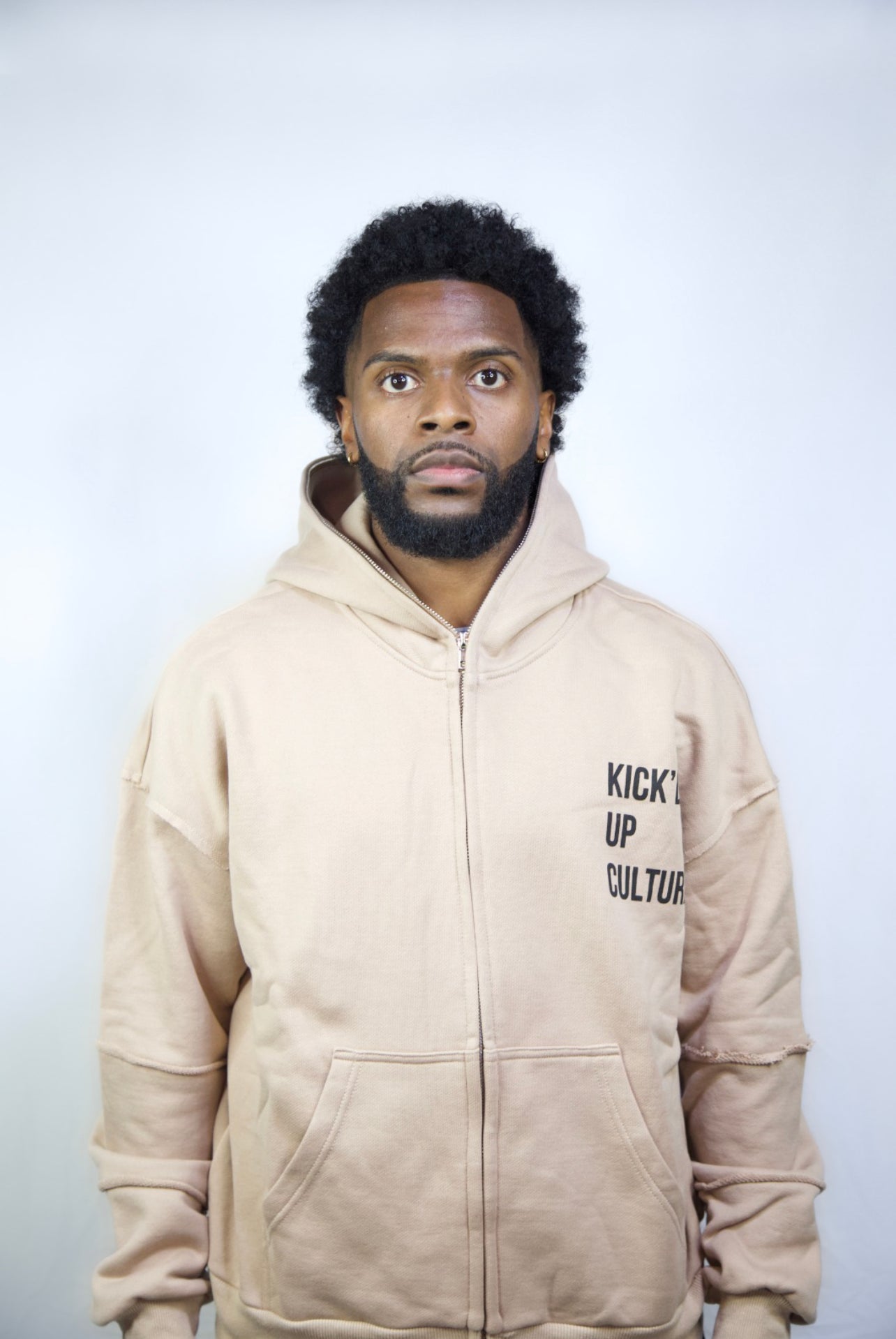 Full Zip Hoodie - Beige