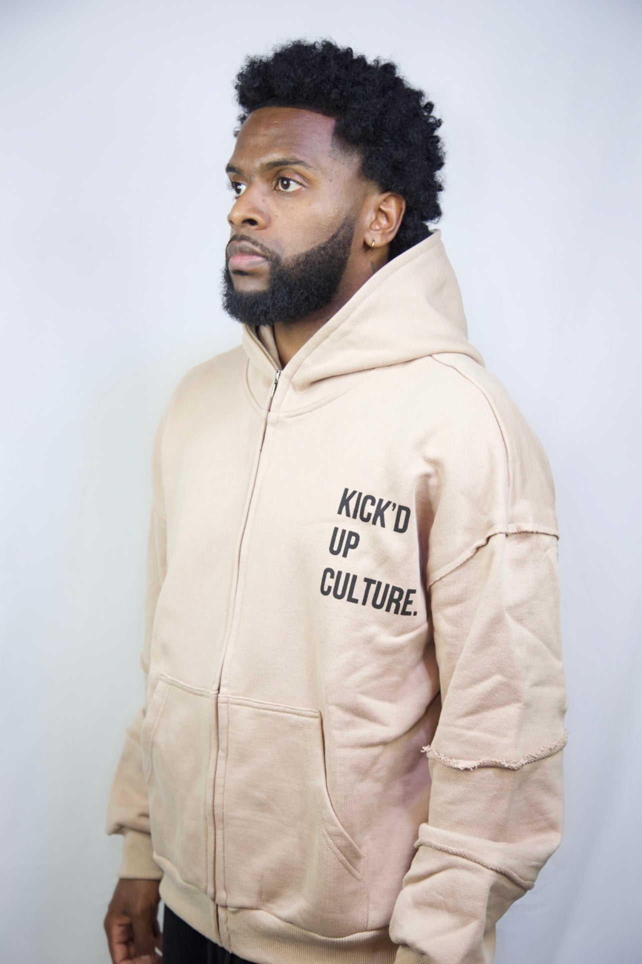 Full Zip Hoodie - Beige