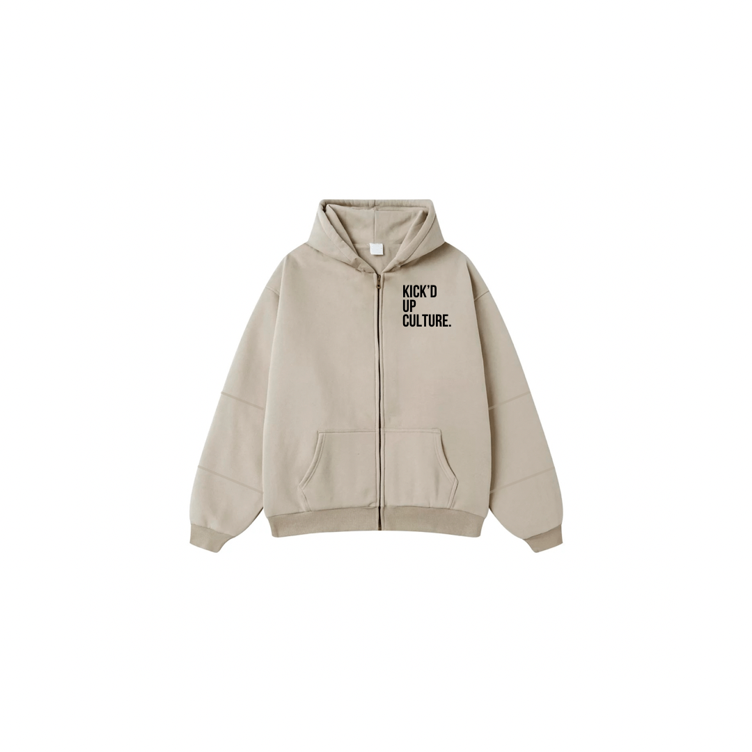 Full Zip Hoodie - Beige