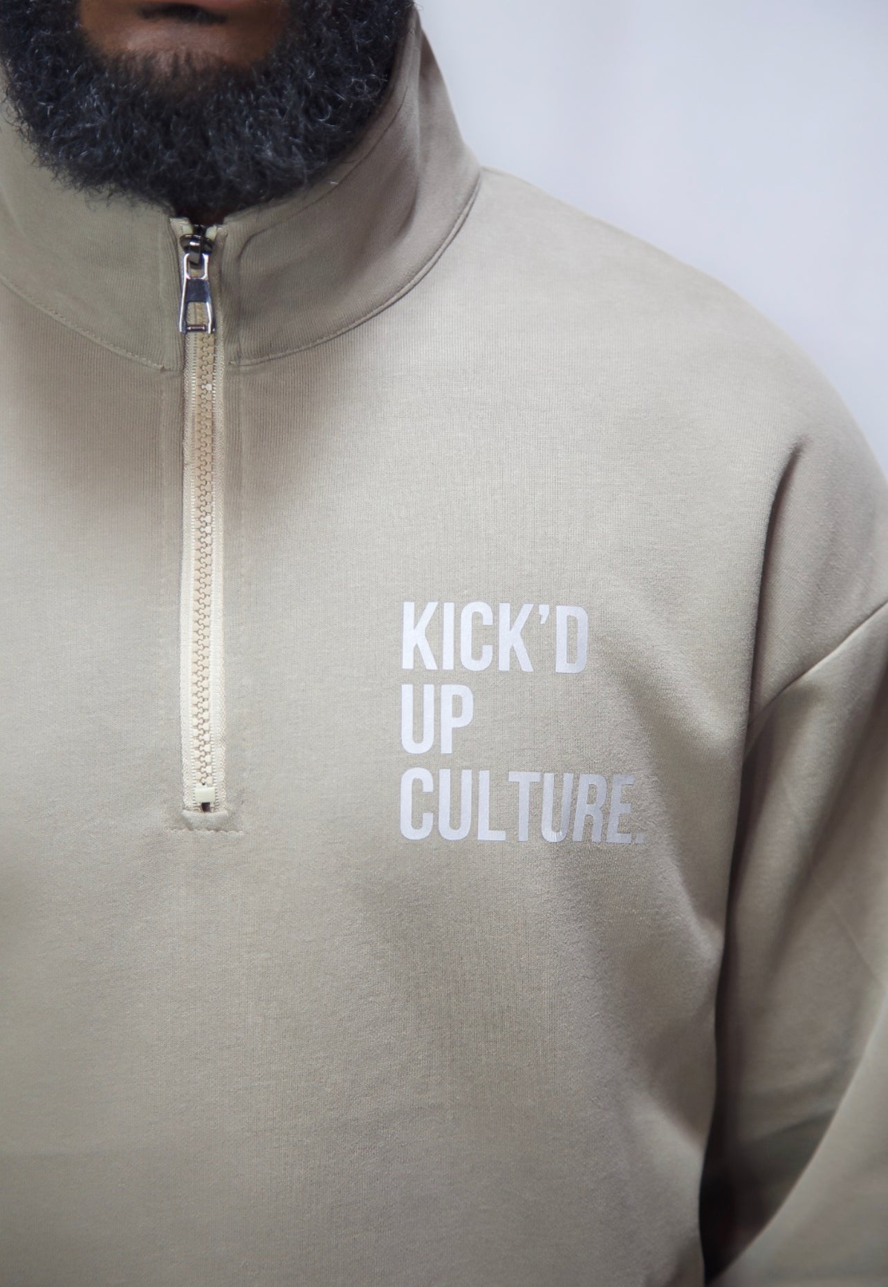 Reflective Quarter Zip - Stone