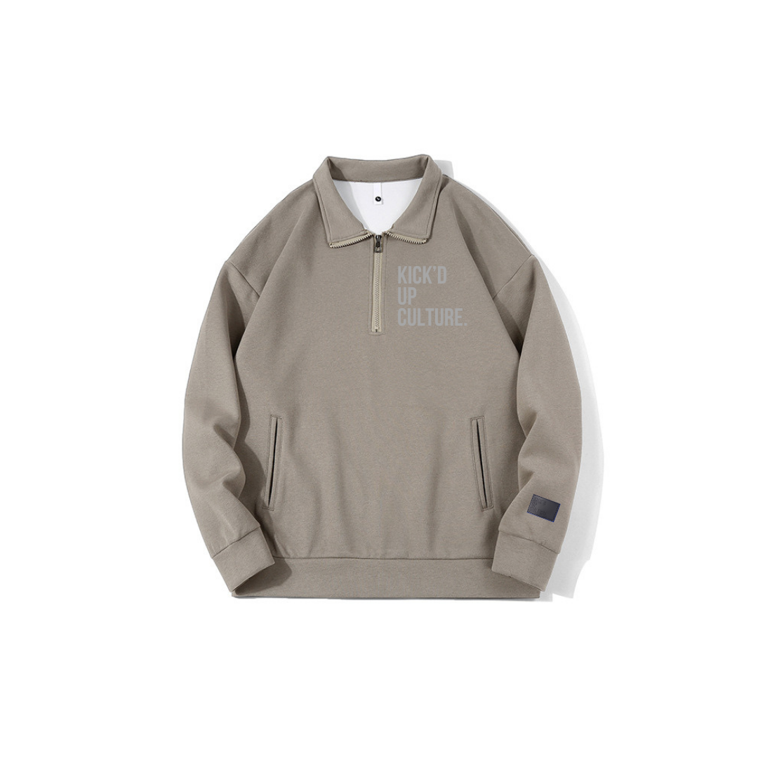 Reflective Quarter Zip - Stone